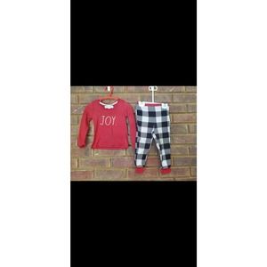 Rae Dunn Christmas Pajamas Buffalo Plaid "Joy" Size 12 Months